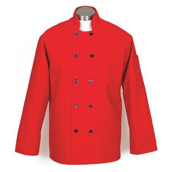 Fame (A Delta Plus Group Company) Chef Coat, C10P Classic, Red, LG - 30403