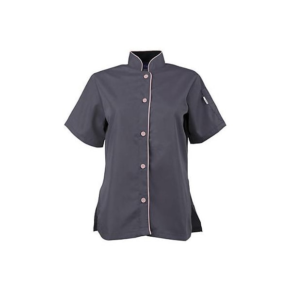 Kng 2XL Women's Active Slate and Pink Chef Shirt - 2127SLPK2XL