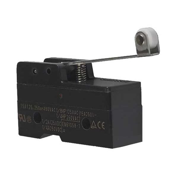 Interruptor de acción rápida industrial Omron, rodillo de bisagra, actuador de palanca, SPDT, calificación de contacto de 15A @ 480V AC - Z-15GW2