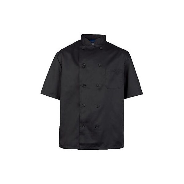 Allpoints Kng 3Xl Mens Chef Coat Black Short Sleeve - 10533XL