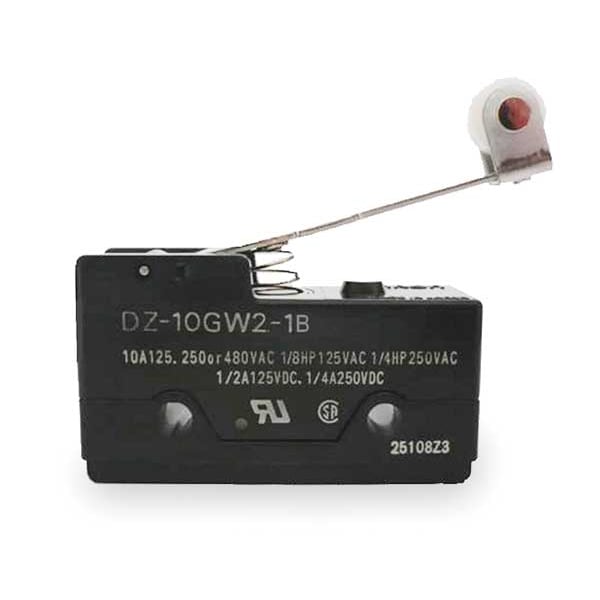 Interruptor de acción rápida industrial Omron, rodillo de bisagra, actuador de palanca, DPDT, calificación de contacto de 10A @ 240V AC - DZ-10GW2-1B