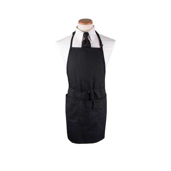 Ritz Chef's LineExtra-Bib Apron (3 pockets + pen pocket) 26x31 Black - CL3PBIAELBK-1