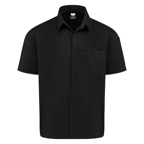 Red Kap Kitchen Shirt, XL, Black - 502MBK SS XL