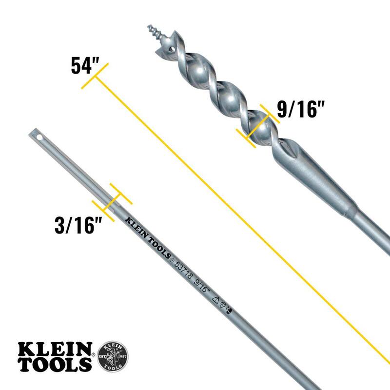Broca de barrena flexible de 9/16 pulgadas x 54 pulgadas - 53718 de Klein Tools