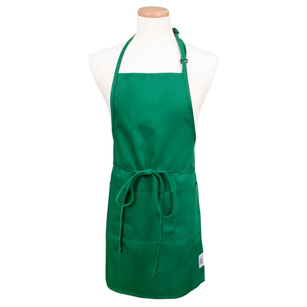 Chef Revival Chef 24/7Front-of-the House Gourmet  Bib Apron - Kelly Green - 601BAO-3-GN