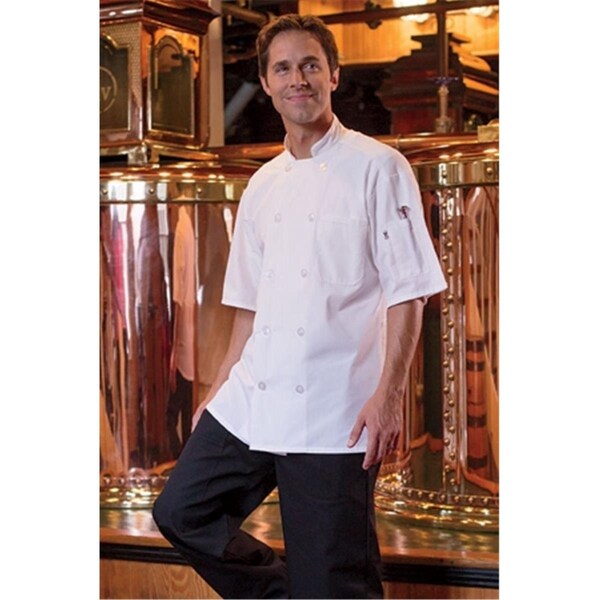 Charlotte Madison Delray Chef Coat with Mesh Ss 5.25 Wht Xl - CH2507284