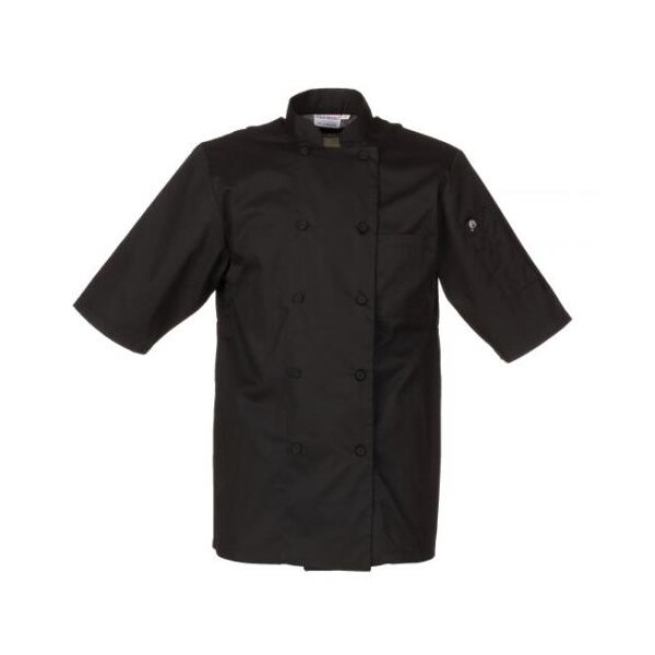 Chef Works Montreal Black Chef Coat (M) - JLCV-BLK-M