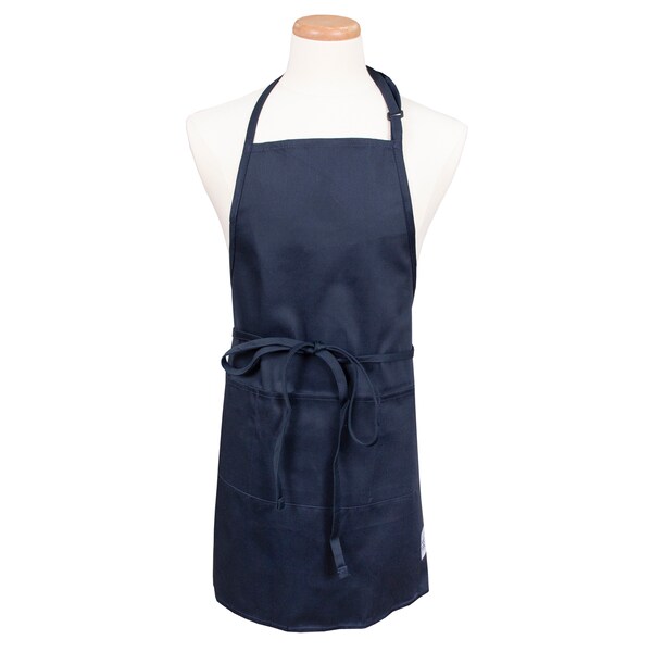 Chef Revival Chef 24/7Front-of-the House Gourmet Bib Apron - Navy Blue - 601BAO-3-NV