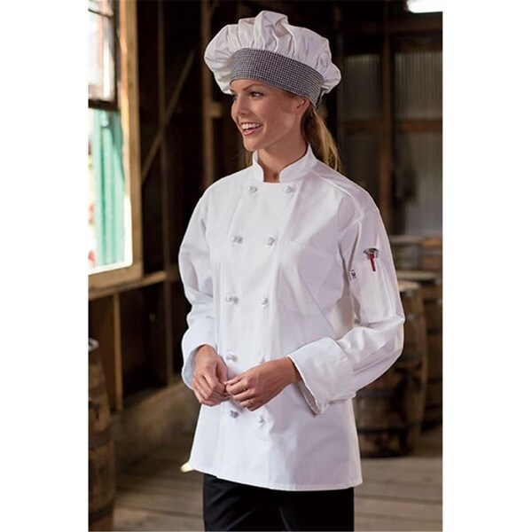 Nathan Caleb Classic 10 Knot Cotton Chef Coat in White - XLarge - NA2054895
