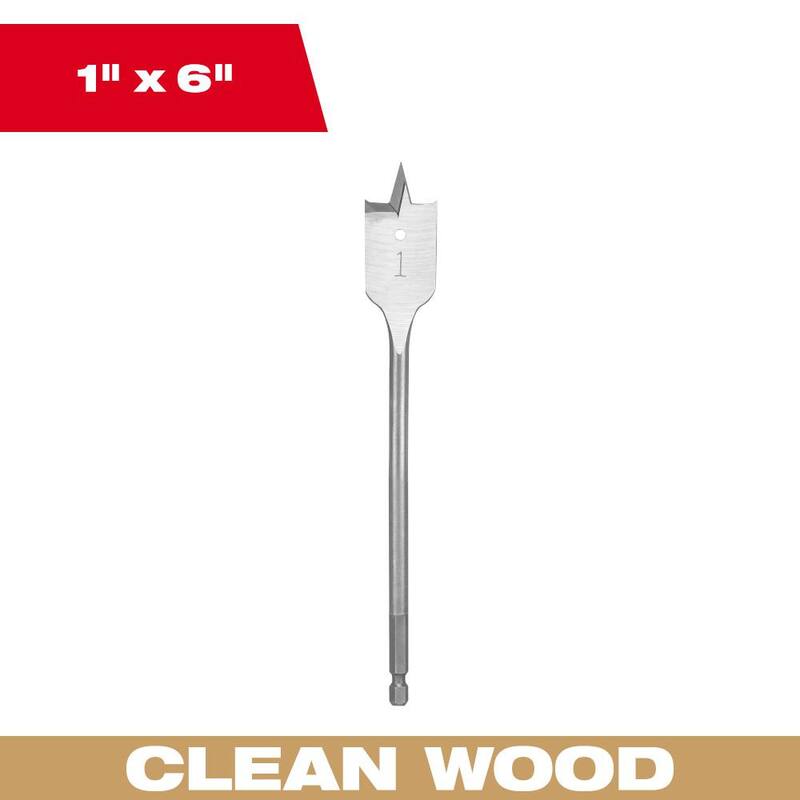Broca plana para madera de 1 pulgada x 6 pulgadas de Milwaukee - 48-27-1001
