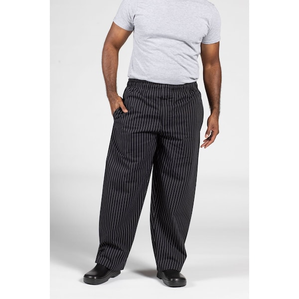 Uncommon Threads Yarn-Dyed Chef Pant Blk/Wht Pinstripe XS - 4003-3301