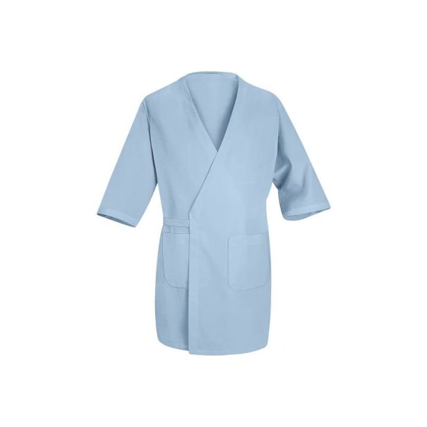 Vf Imagewear Red Kap¬Æ Collarless Butcher Wrap W/Pockets, Light Blue, Polyester/Combed Cotton, M - WP10LBRGM