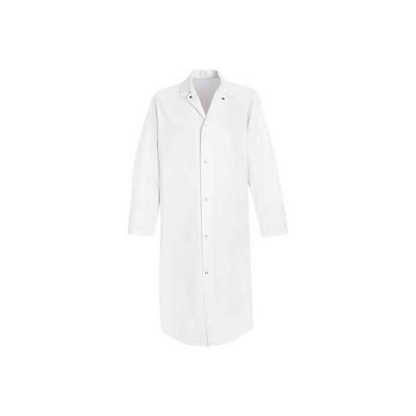 Vf Imagewear Red Kap Gripper-Front Butcher Frock W/o Pockets, White, Polyester/Cotton Twill, M - 4006WHRGM