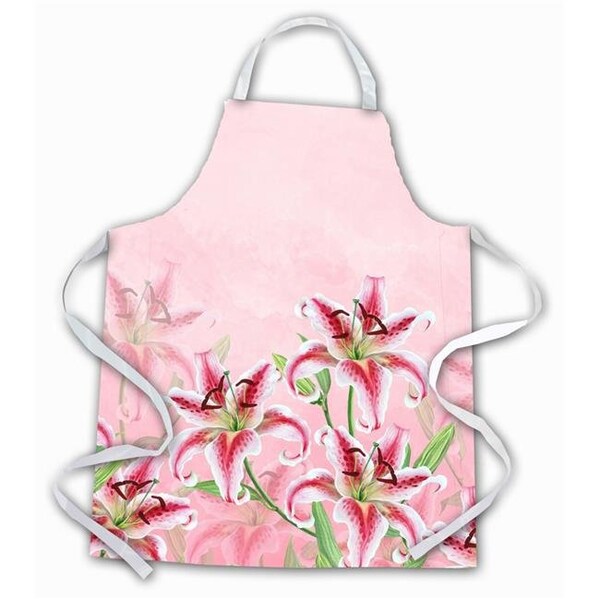 Carolines Treasures Carolines Treasures BB7446APRON Pink Lillies Apron - BB7446APRON