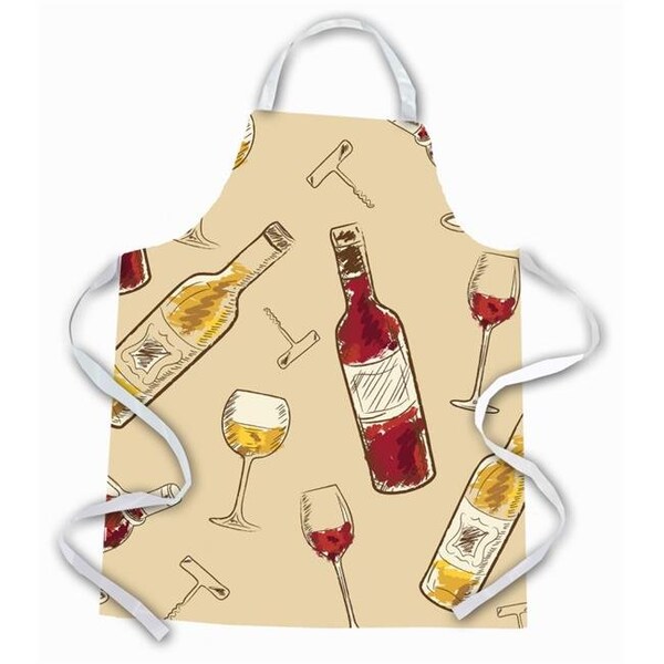 Carolines Treasures Carolines Treasures BB5196APRON Red & White Wine Apron - BB5196APRON