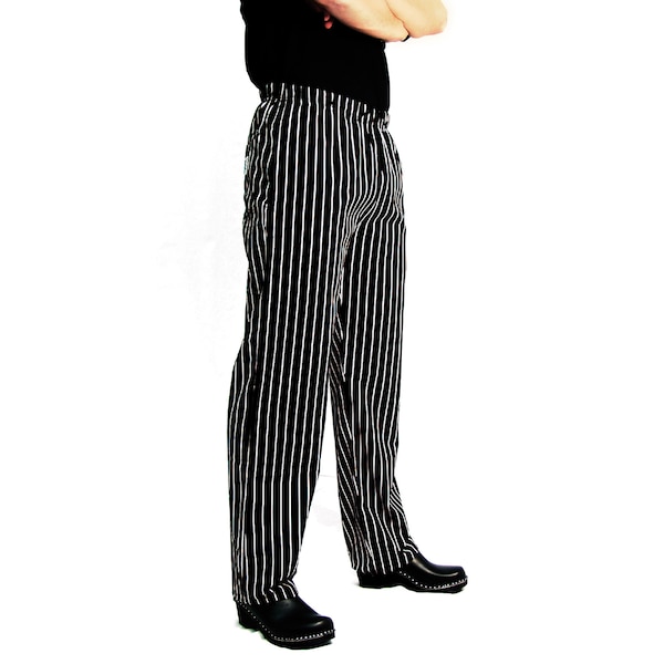 Chef Revival EZ-Fit Chef's pants Black/White Pinstripe - M - P040WS-M