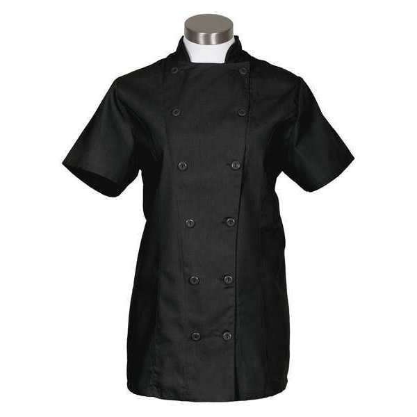 Fame (A Delta Plus Group Company) Chef Coat, Womens, Black, C30, L/S, MD - 81764