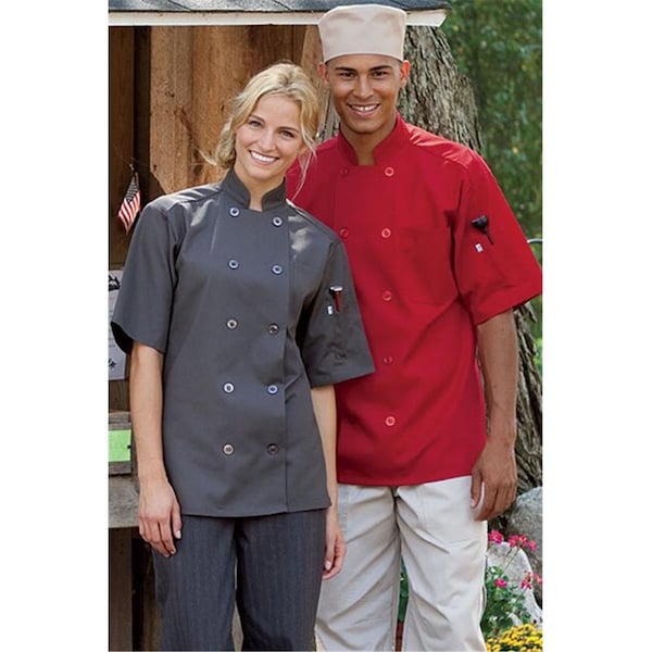 Nathan Caleb South Beach Chef Coat Short Sleeve in Slate - 6XLarge - NA2504787