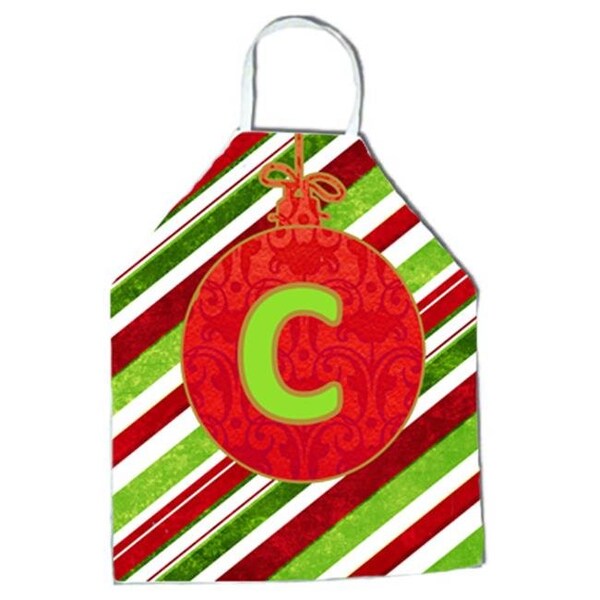 Carolines Treasures Carolines Treasures CJ1039-CAPRON Christmas Oranment Holiday Initial Letter C Apron - CJ1039-CAPRON