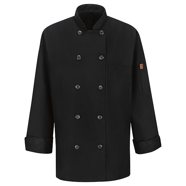 Red Kap Chef Coat, XL, Black - 041XBK RG XL