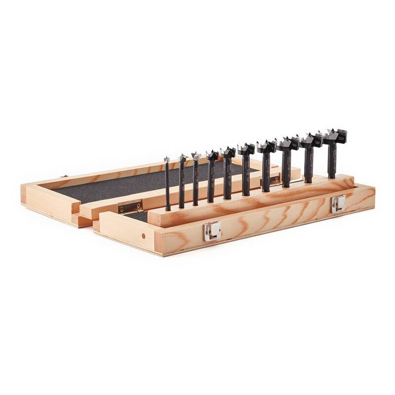 Broca Forstner BORA Tempest de acero de alta velocidad: set de 10 piezas en caja de madera - BFB-009874