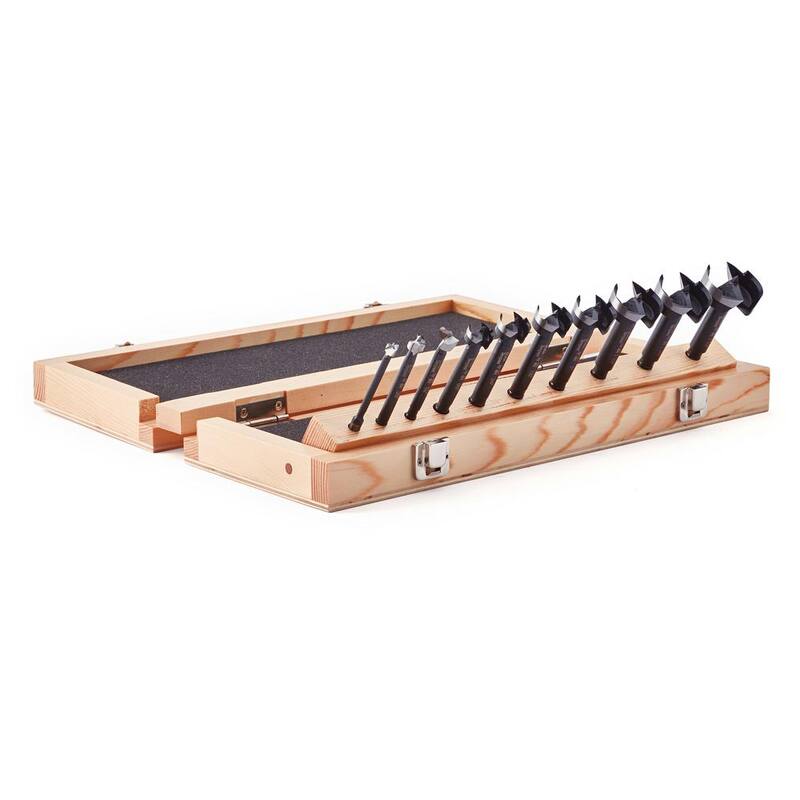 Broca Forstner BORA Tempest de acero de alta velocidad: set de 10 piezas en caja de madera - BFB-009874