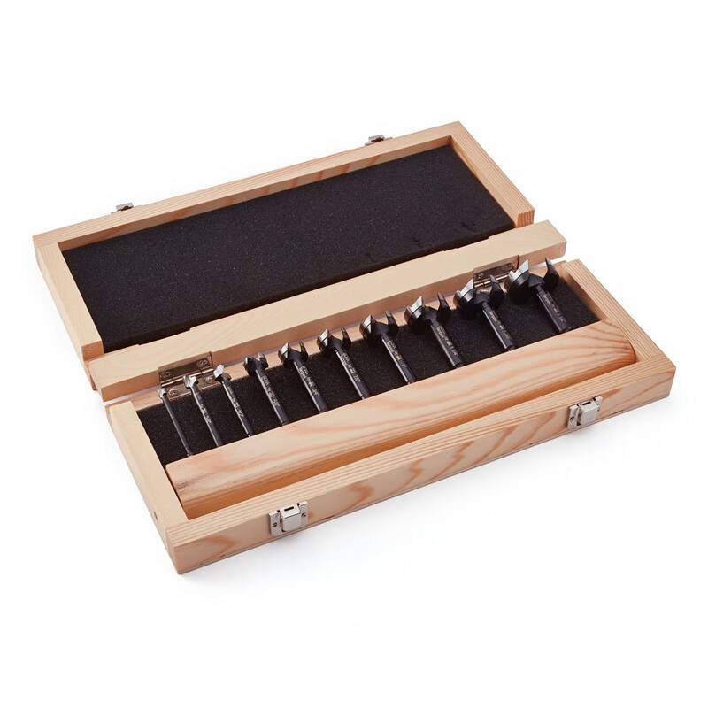 Broca Forstner BORA Tempest de acero de alta velocidad: set de 10 piezas en caja de madera - BFB-009874