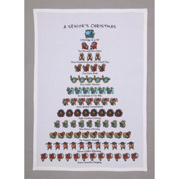 Peking Handicraft 18 x 26 in. A Seniors Christmas Kitchen Towel, 6PK - 04DP11WC