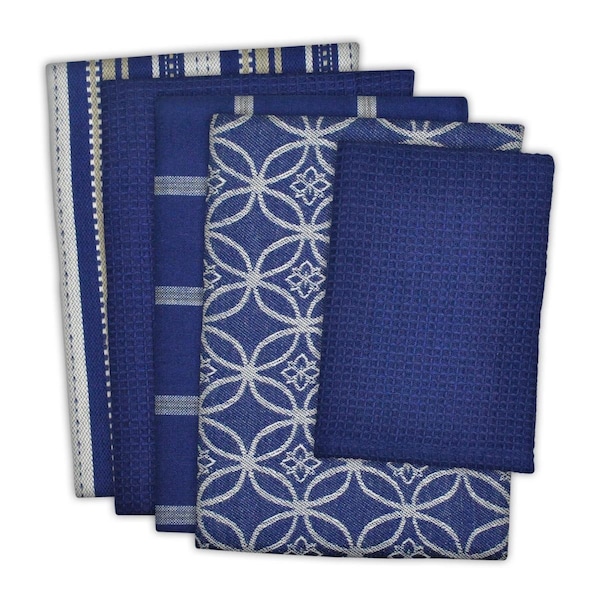 Fastfood Dishtowel Dishcloth Set of 5 Nautical Blue - FA2219792
