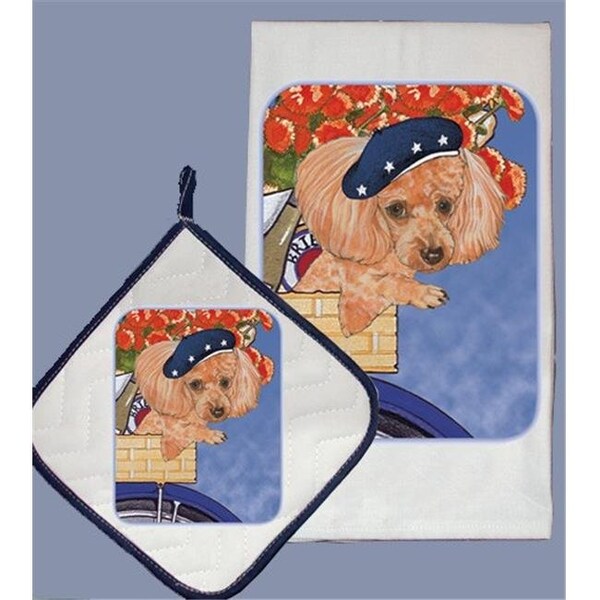 Pipsqueak Productions Pipsqueak Productions DP884 Poodle Toy Dish Towel And Pot Holder Set - DP884