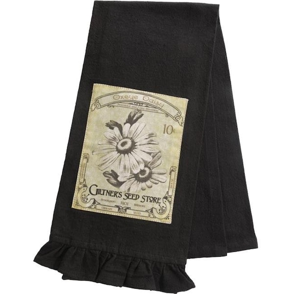 Heritage Lace Heritage Lace VG-008 18 x 26 in. Vintage Garden Tea Towel; Black - VG-008