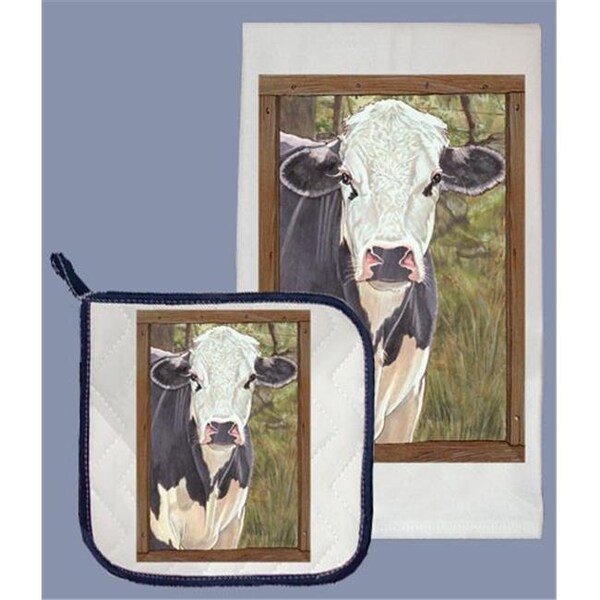 Pipsqueak Productions Pipsqueak Productions DP606 Cow Dish Towel And Pot Holder Set - DP606