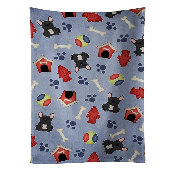 Carolines Treasures Dog House Collection French Bulldog Black Kitchen Towel - BB2627KTWL
