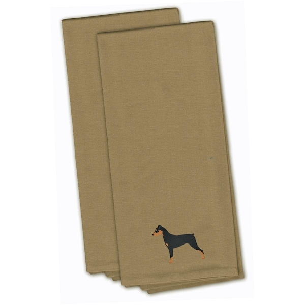 Carolines Treasures German Pinscher Tan Embroidered Kitchen Towel - BB3413TNTWE