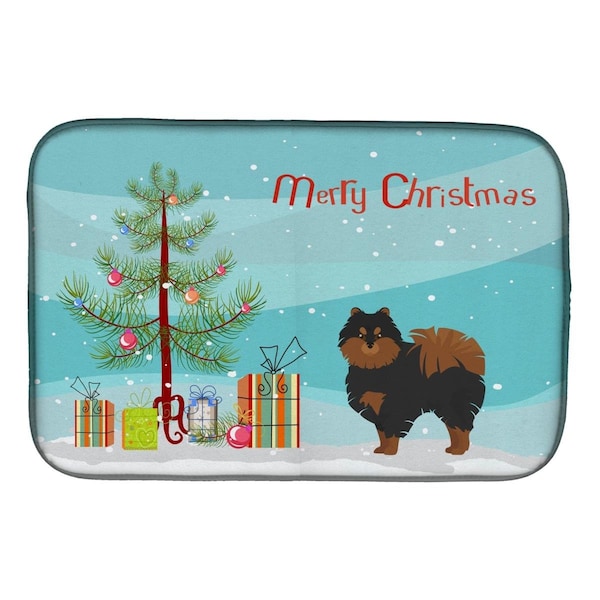 Carolines Treasures Pomeranian Christmas Tree Dish Drying Mat - CK3477DDM