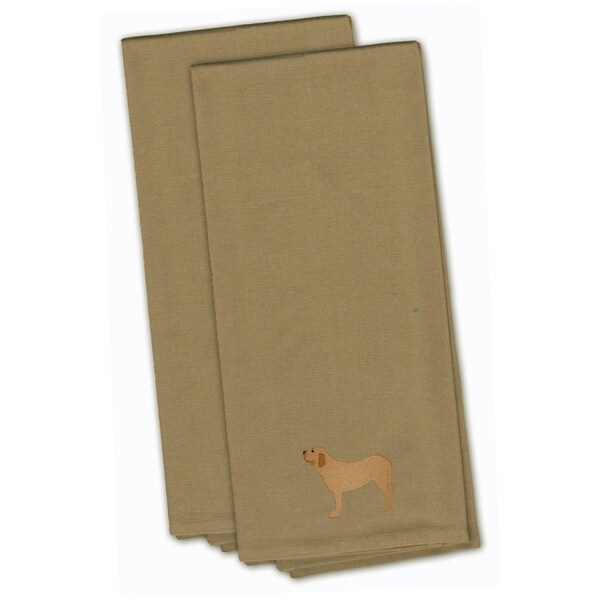 Carolines Treasures Fila Brasileiro Tan Embroidered Kitchen Towel - BB3479TNTWE