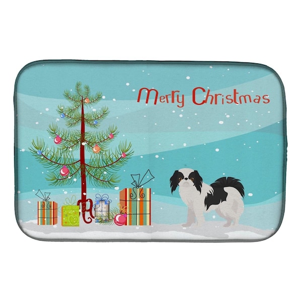 Carolines Treasures Japanese Chin Christmas Tree Dish Drying Mat - CK3462DDM