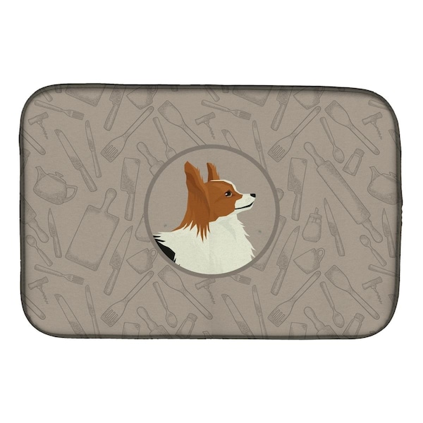 Carolines Treasures Papillon in the Kitchen Dish Drying Mat - CK2200DDM