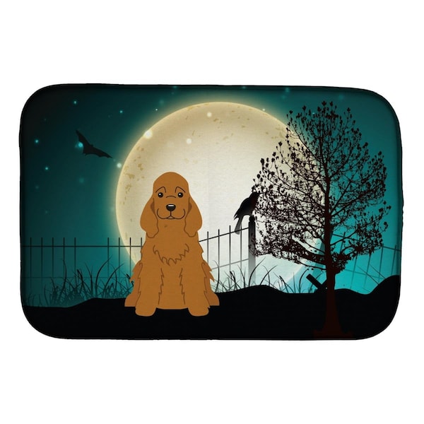 Carolines Treasures Halloween Scary Cocker Spaniel Red Dish Drying Mat - BB2285DDM
