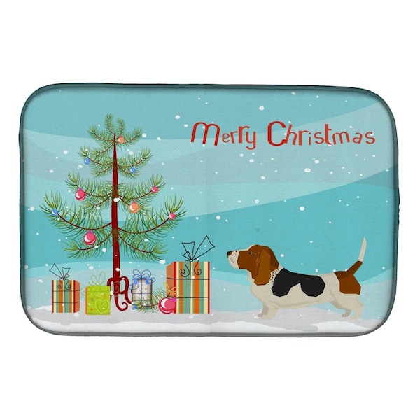 Carolines Treasures Basset Hound Christmas Tree Dish Drying Mat - CK3518DDM