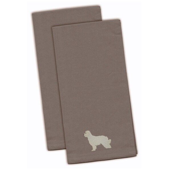 Carolines Treasures Pyrenean Shepherd Gray Embroidered Kitchen Towel - BB3418GYTWE