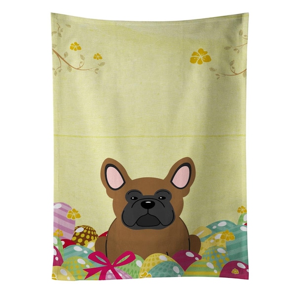 Carolines Treasures Easter Eggs French Bulldog Brown Kitchen Towel - BB6013KTWL