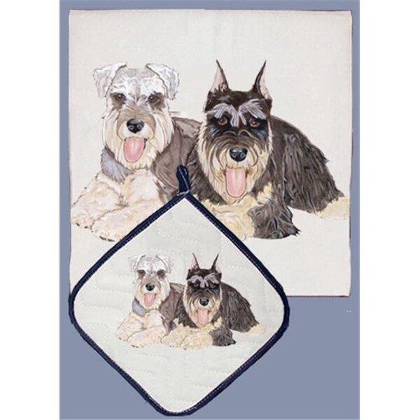 Pipsqueak Productions Pipsqueak Productions DP823 Schnauzer Dish Towel And Pot Holder Set - DP823