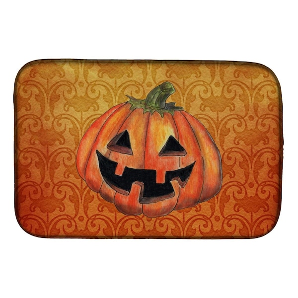 Carolines Treasures October Pumpkin Halloween Dish Drying Mat - SB3020DDM