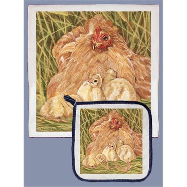 Pipsqueak Productions Pipsqueak Productions DP713 Chicken Buff Orpington Dish Towel And Pot Holder Set - DP713