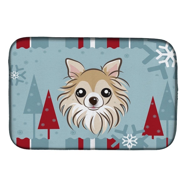 Carolines Treasures Winter Holiday Chihuahua Dish Drying Mat - BB1747DDM