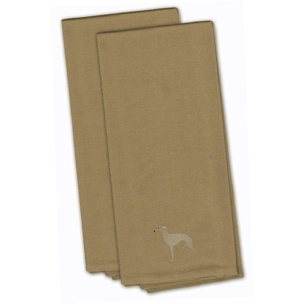 Carolines Treasures Italian Greyhound Tan Embroidered Kitchen Towel - BB3414TNTWE