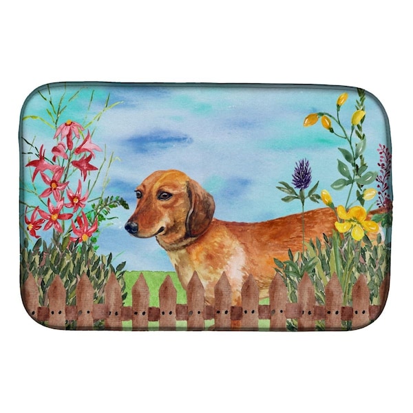 Carolines Treasures Dachshund Spring Dish Drying Mat - CK1214DDM