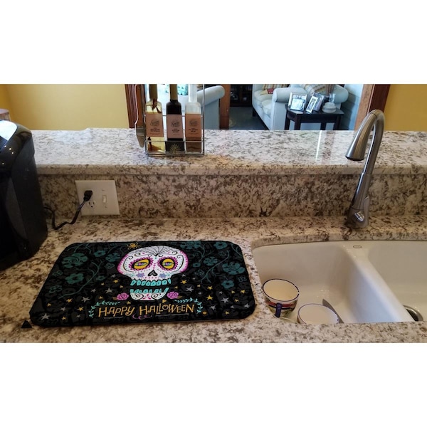 Carolines Treasures Happy Halloween Day of the Dead Dish Drying Mat - VHA3035DDM