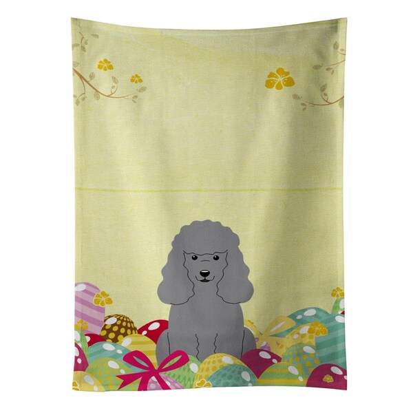 Carolines Treasures Easter Eggs Poodle Silver Kitchen Towel - BB6068KTWL